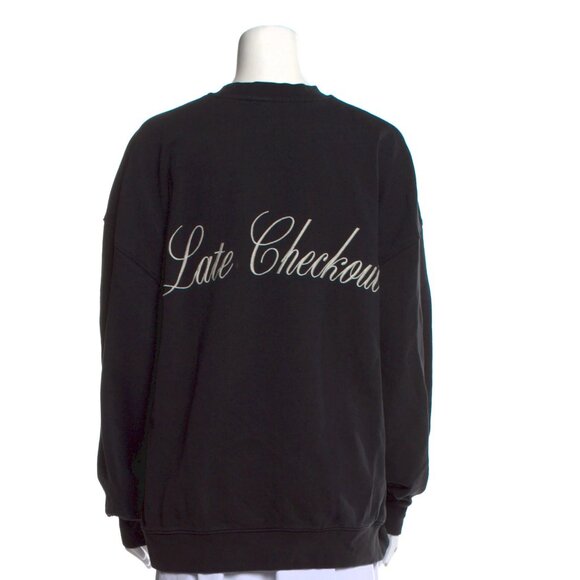 Frame x Ritz Paris Unisex Late Check Out Crewneck Sweatshirt Black Large - Picture 4 of 7